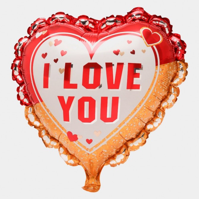 I Love You Baskılı Büyük Folyo Balon (Ek Ürün Olarak Satılır)